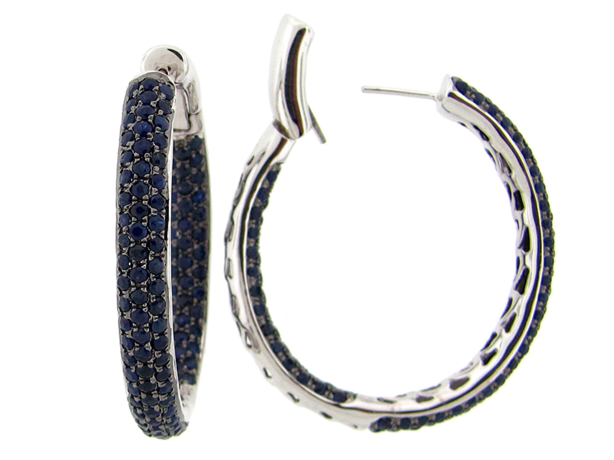 SAPPHIRE EARRING, SILVER (H)