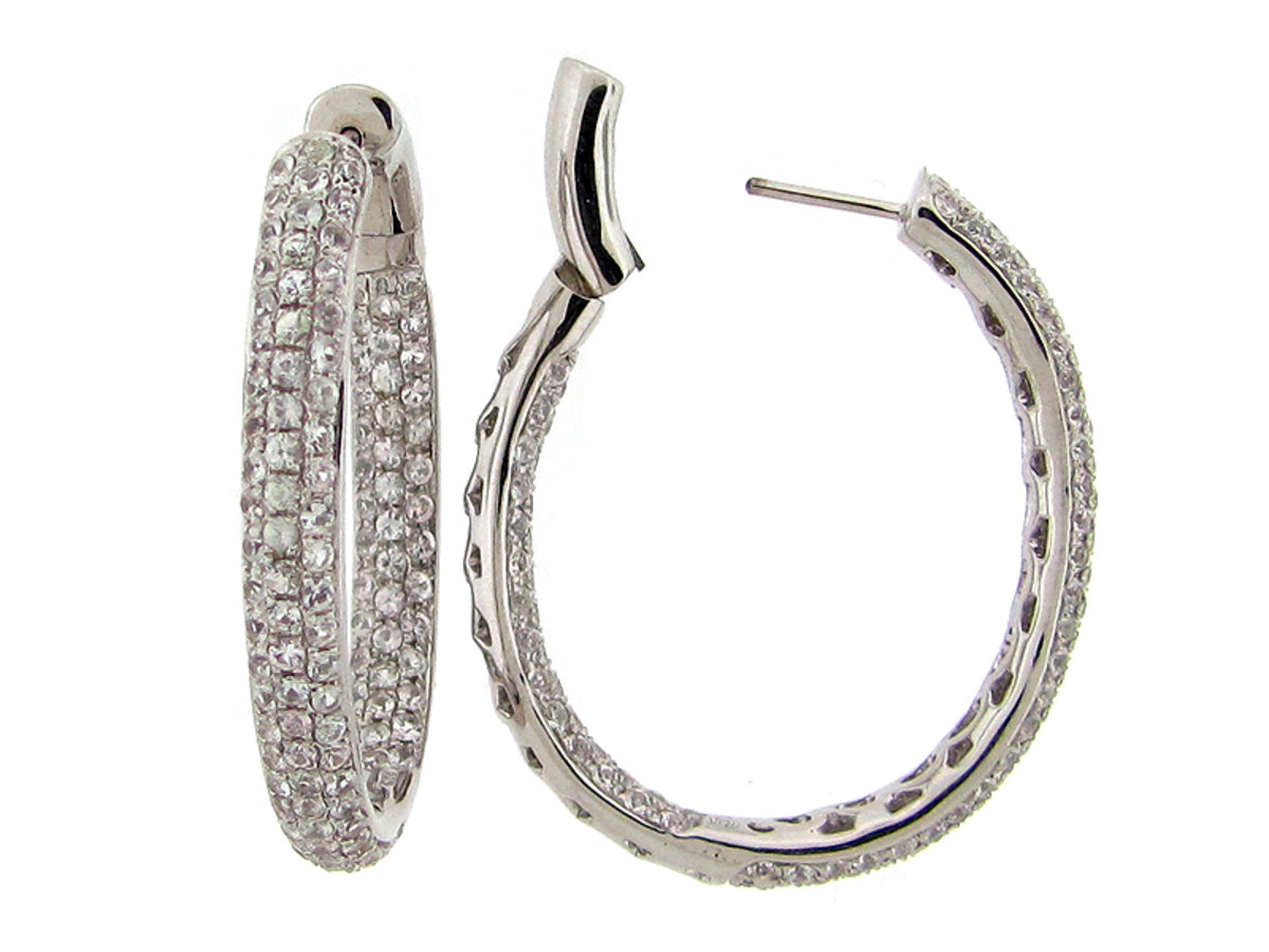 WHITE SAPPHIRE EARRING, SILVER (H)