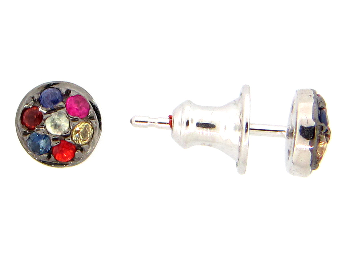 RAINBOW SAPPHIRE EARRING, SILVER (H/U)