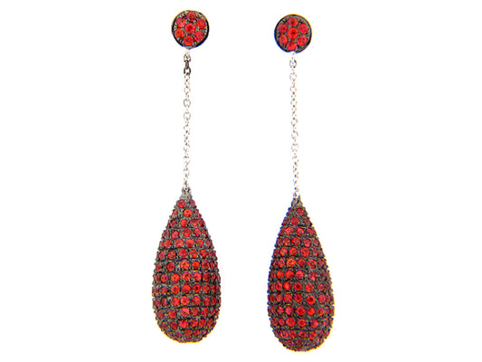 ORANGE SAPPHIRE EARRING, SILVER (E/U)