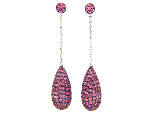 PINK SAPPHIRE EARRING, SILVER (E)