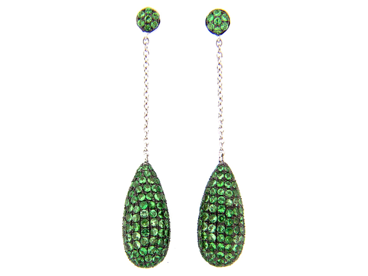 TSAVORITE EARRING, SILVER (N)