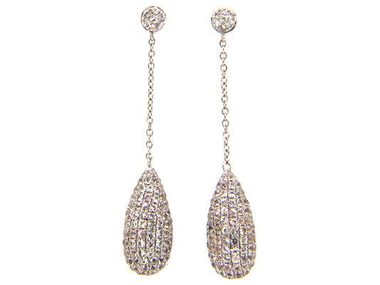 WHITE SAPPHIRE EARRING, SILVER (E)