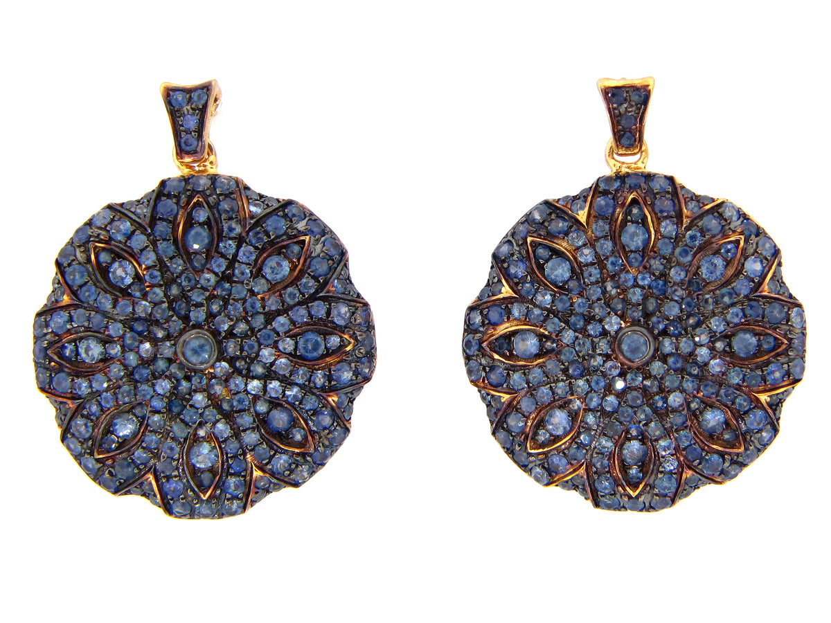 SAPPHIRE EARRING, YELLOW FINISH, SILVER (H)