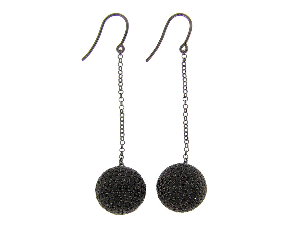 BLACK SPINEL EARRING,  BLACK FINISH