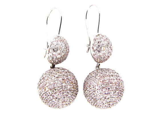 WHITE SAPPHIRE EARRING, SILVER (H)