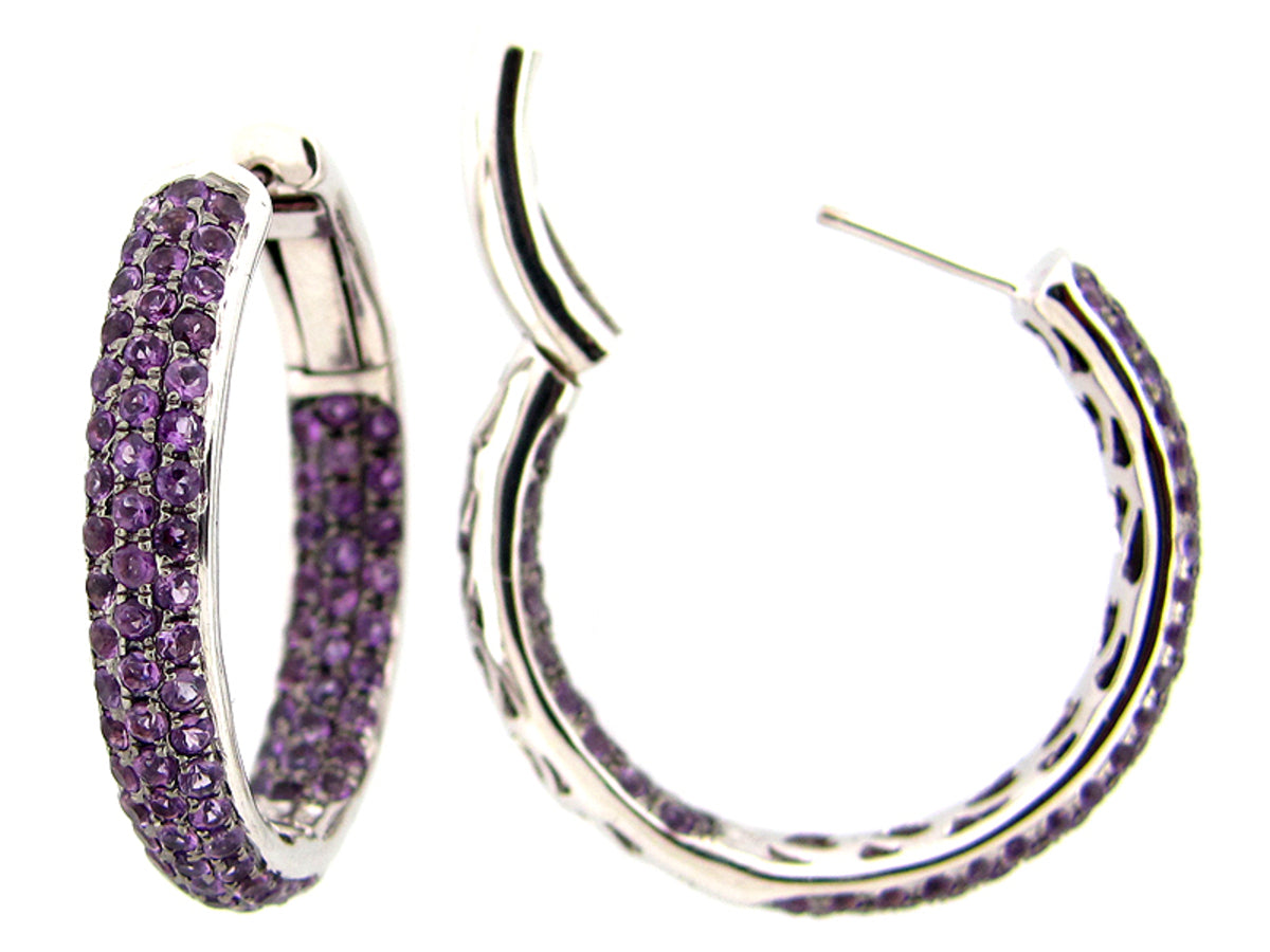 AMETHYST EARRING, SILVER (H)