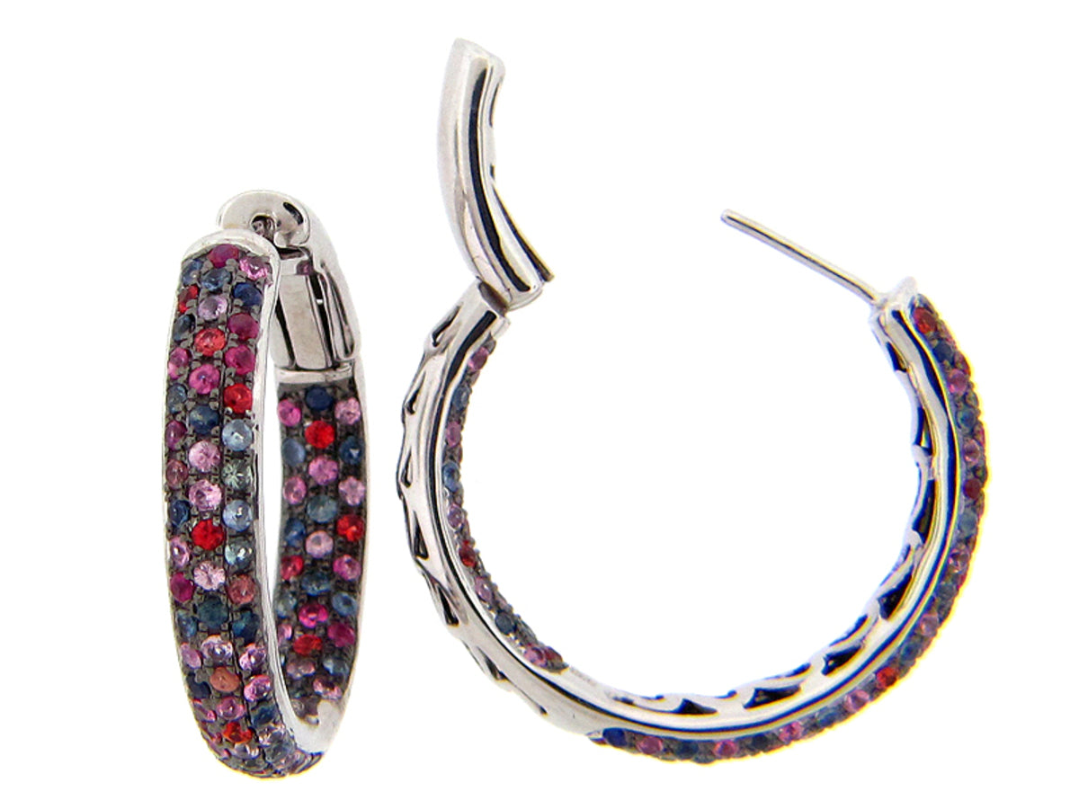 RAINBOW SAPPHIRE EARRING, SILVER (E/U)