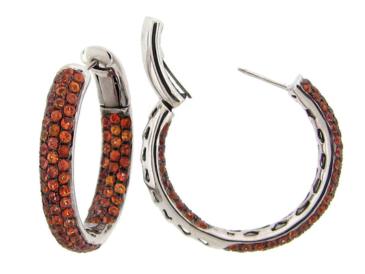 ORANGE SAPPHIRE EARRING, SILVER (H/U)