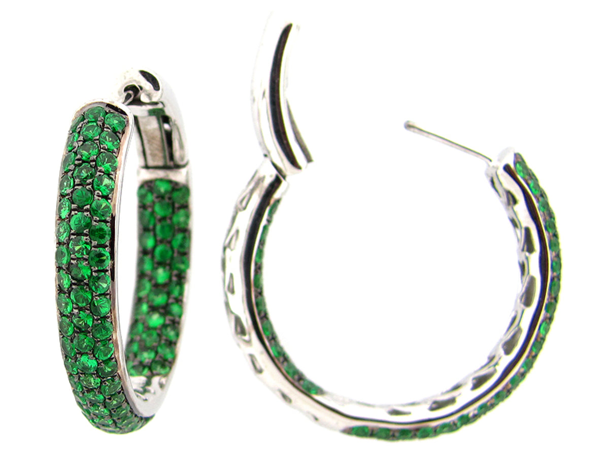 TSAVORITE EARRING, SILVER (N)