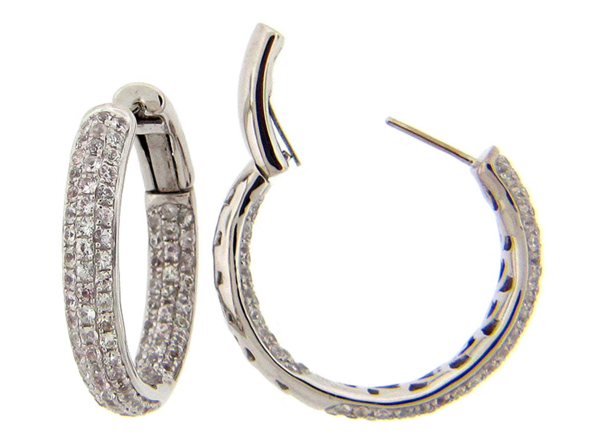 WHITE SAPPHIRE EARRING, SILVER (E)