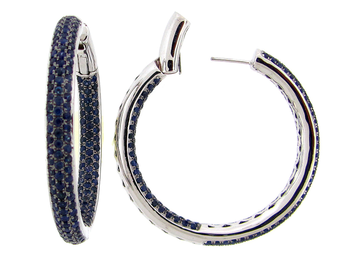 SAPPHIRE EARRING, SILVER (H)