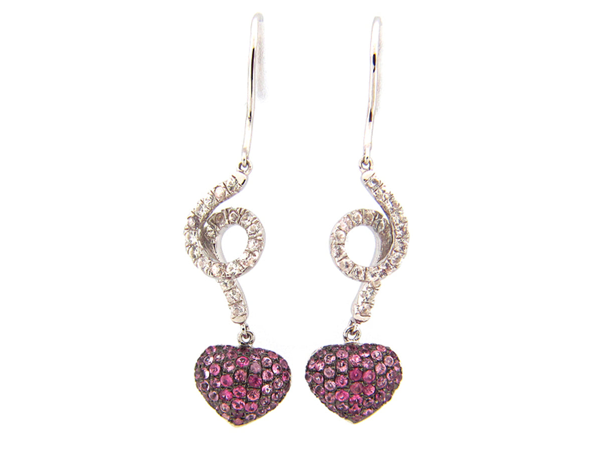 PINK & WHITE SAPPHIRE EARRING