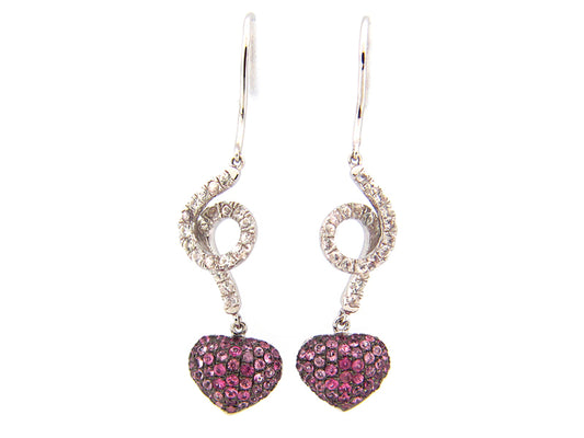 PINK & WHITE SAPPHIRE EARRING