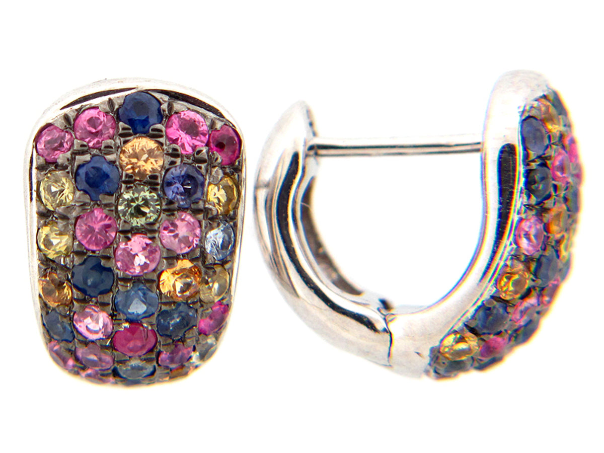 RAINBOW SAPPHIRE EARRING, SILVER (E/U)