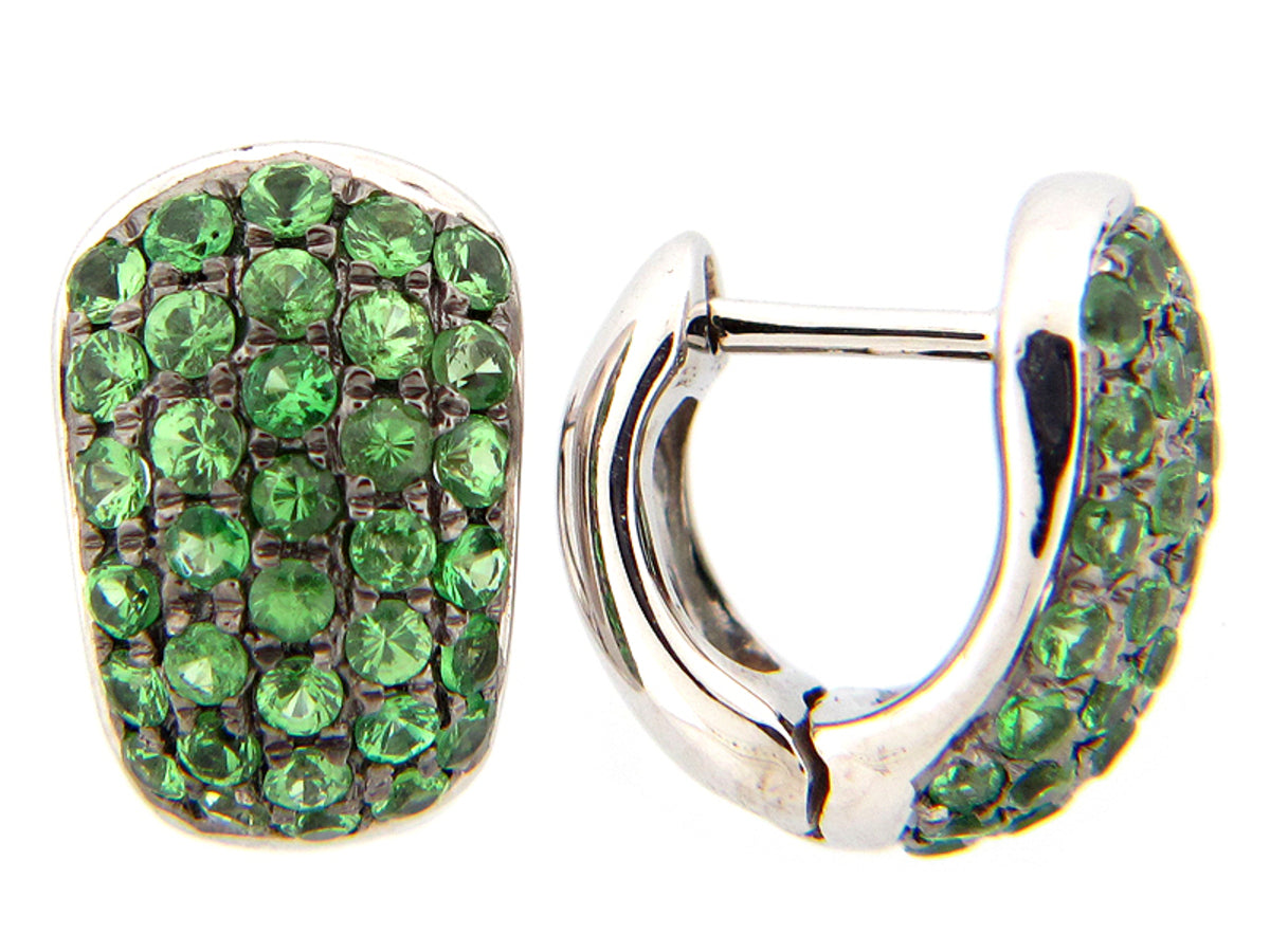TSAVORITE EARRING, SILVER (N)