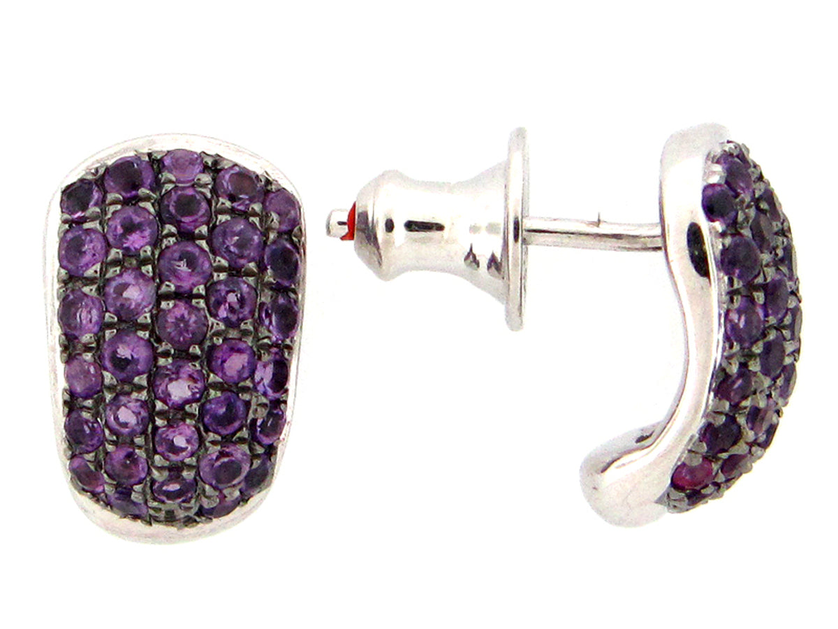 AMETHYST EARRING, SILVER (H)