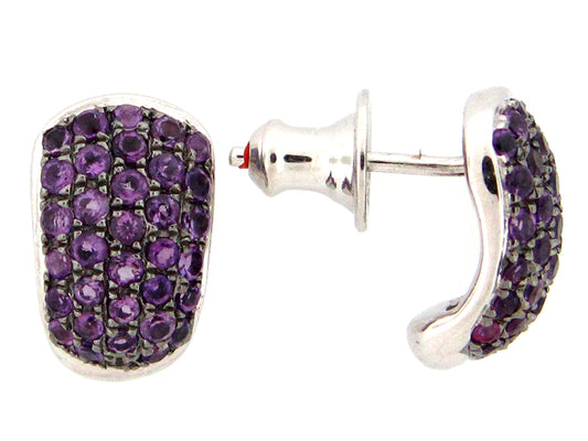 AMETHYST EARRING, SILVER (H)