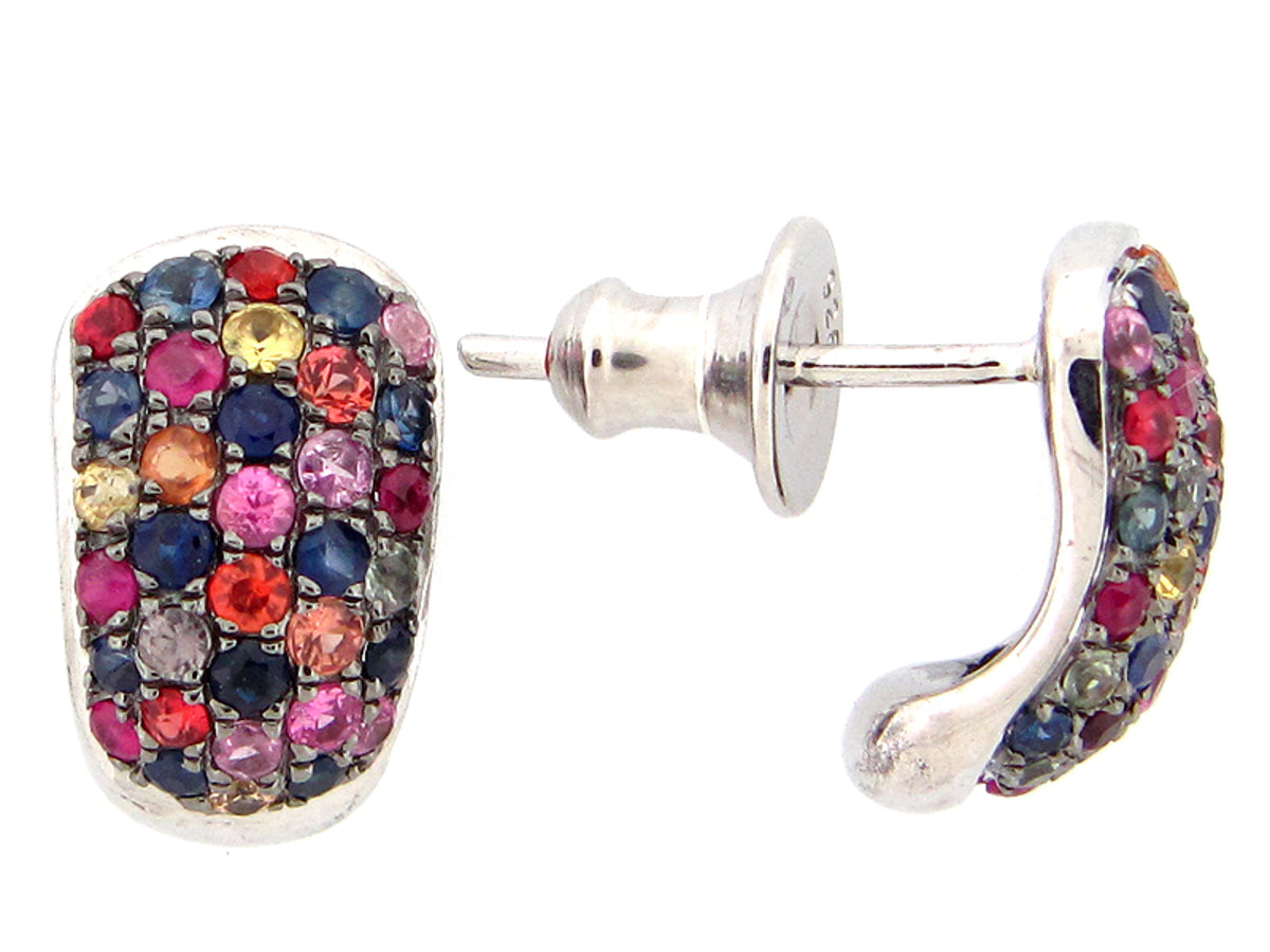 RAINBOW SAPPHIRE EARRING, SILVER (H/U)