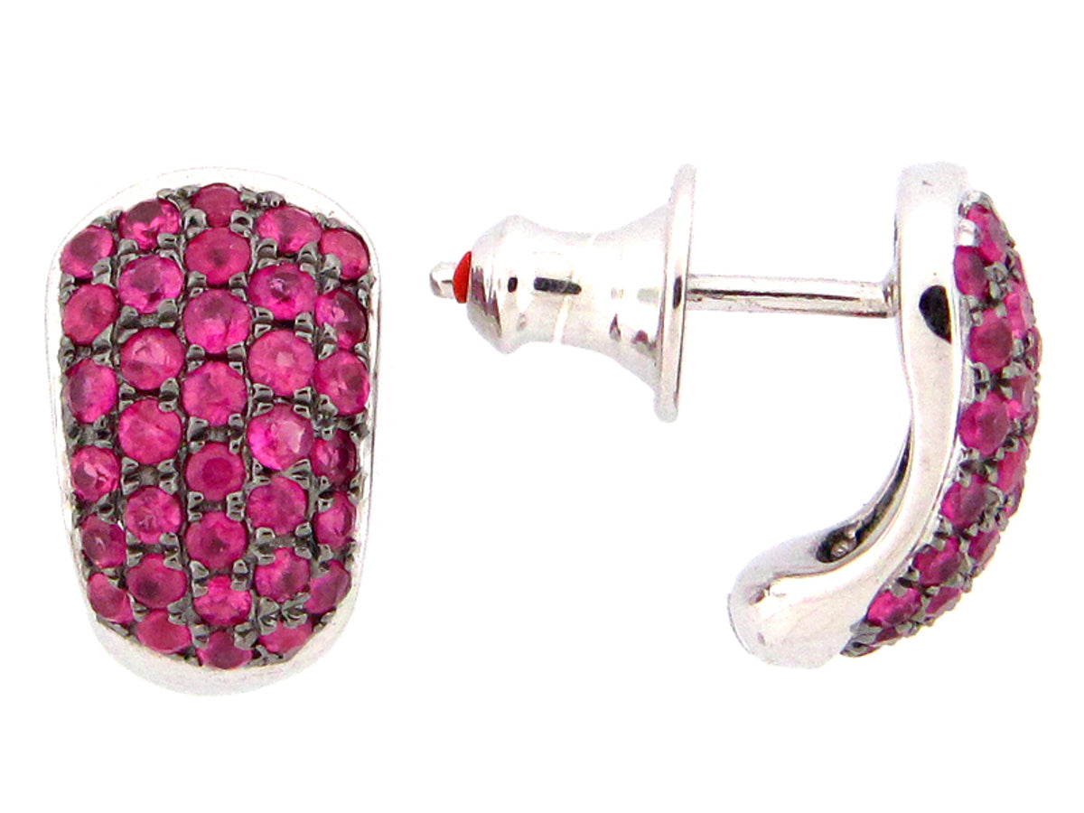 PINK SAPPHIRE EARRING, SILVER (H)