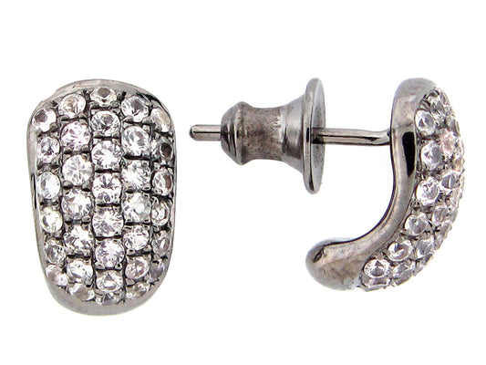 WHITE SAPPHIRE EARRING, BLACK FINISH