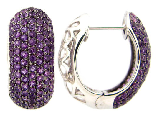 AMETHYST EARRING, SILVER (H)