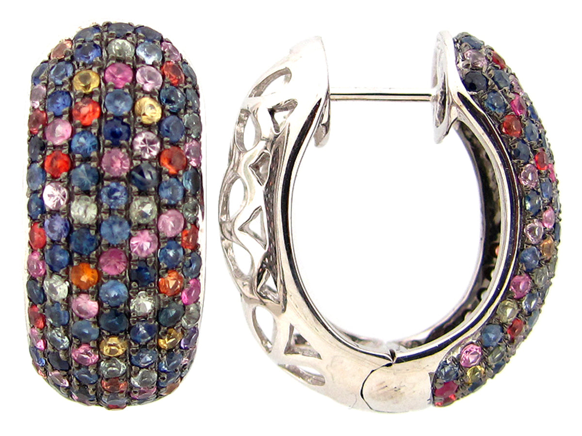 RAINBOW SAPPHIRE EARRING, SILVER (H/U)