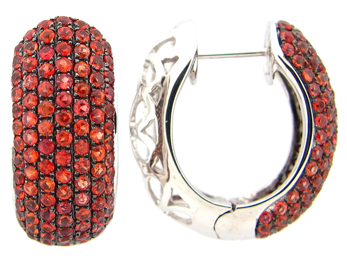ORANGE SAPPHIRE EARRING, SILVER (H/U)