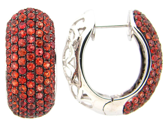 ORANGE SAPPHIRE EARRING, SILVER (H/U)