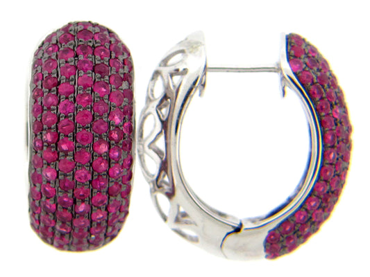 PINK SAPPHIRE EARRING, SILVER (H)