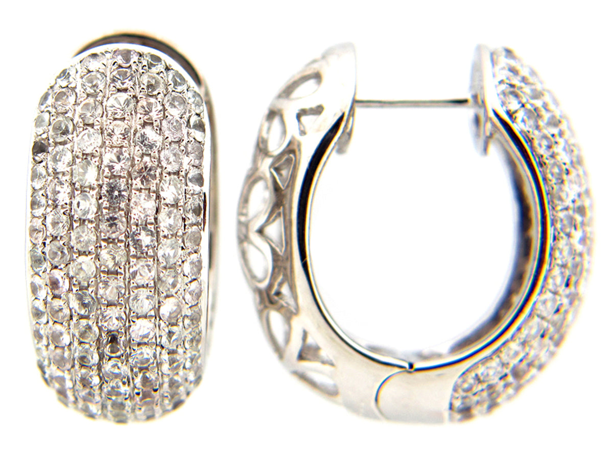 WHITE SAPPHIRE EARRING, SILVER (H)