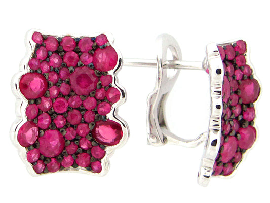 RUBY EARRING, SILVER (H)