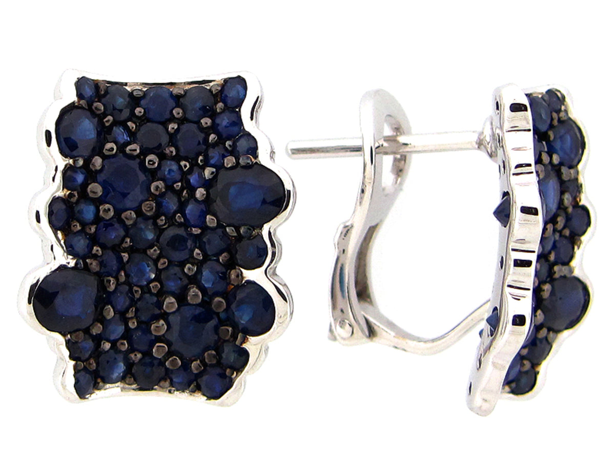 SAPPHIRE EARRINGS, SILVER (H)
