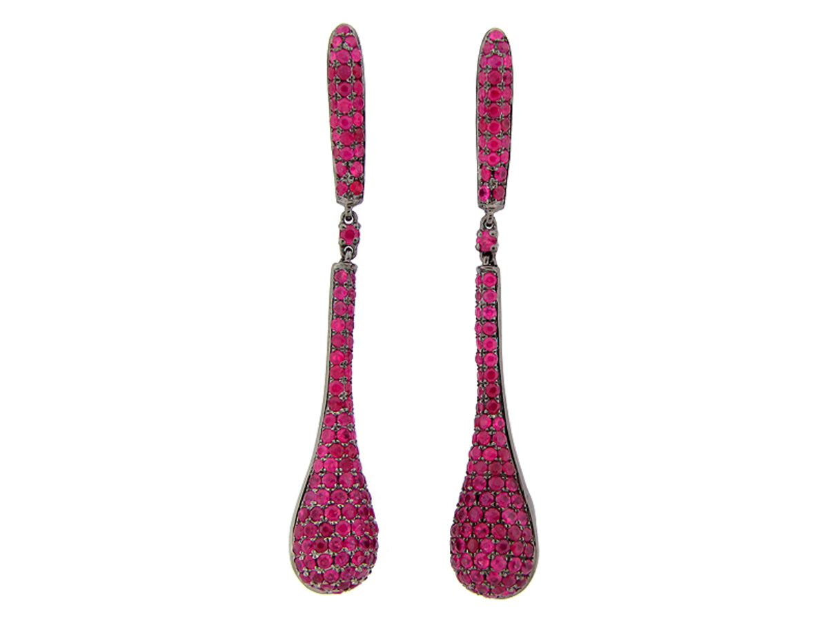 RUBY EARRING, SILVER (H)