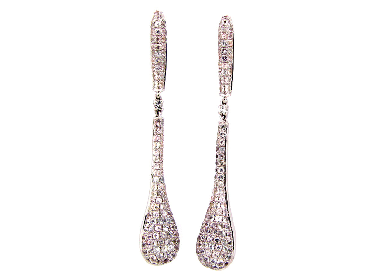 WHITE SAPPHIRE EARRING, SILVER (H)