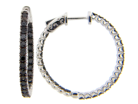 BLACK DIAMOND EARRING, SILVER (R)