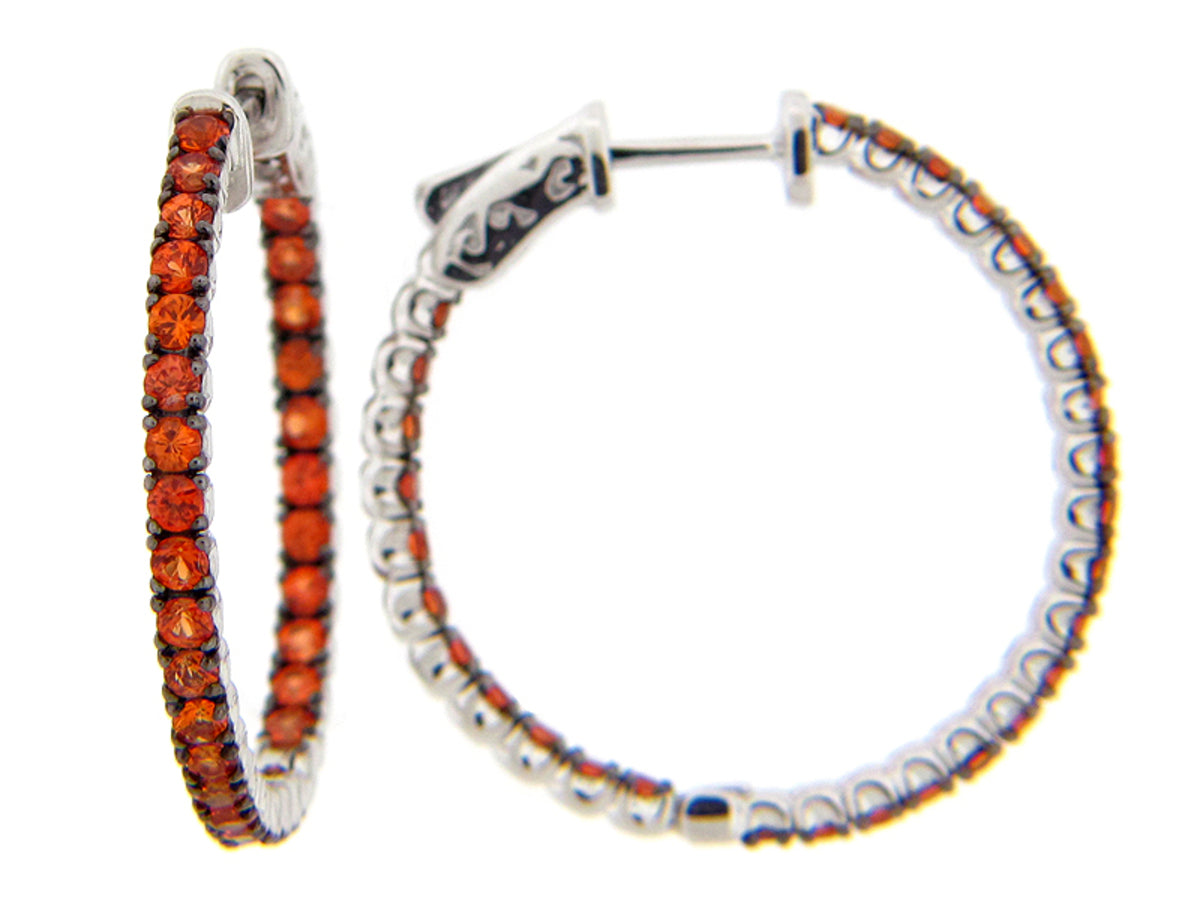 ORANGE SAPPHIRE EARRING, SILVER (H/U)