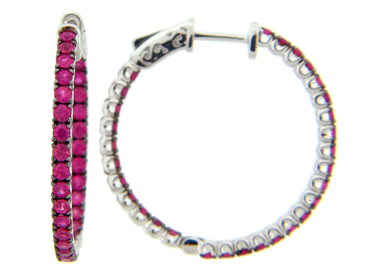 PINK SAPPHIRE EARRING, SILVER (H)