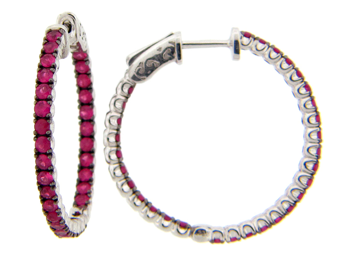 RUBY EARRING, SILVER (H)