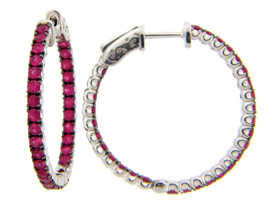 RUBY EARRING, SILVER (H)