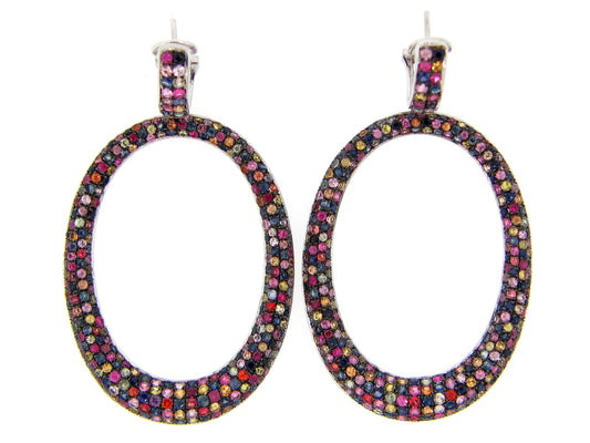Rainbow Sapphire Earring, Silver (H/U)