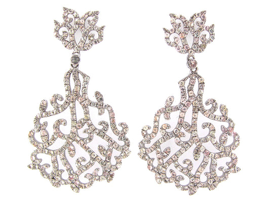 WHITE SAPPHIRE EARRING, SILVER (H)