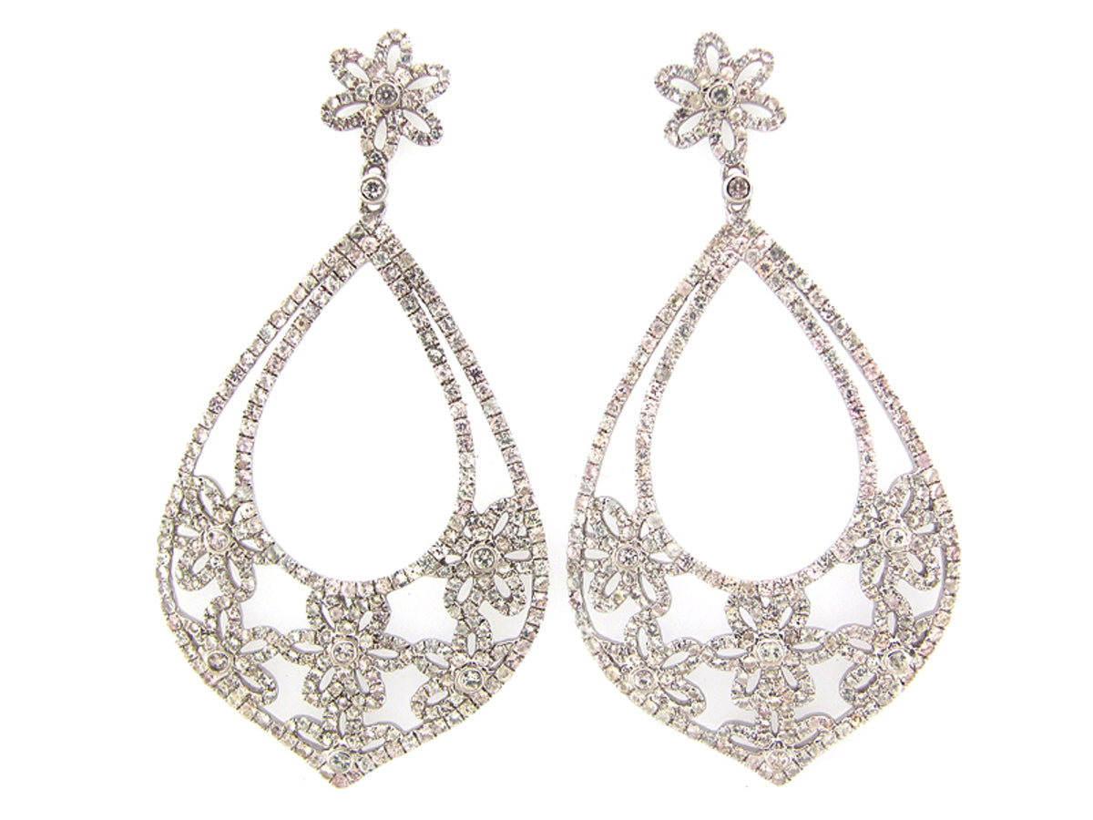 WHITE SAPPHIRE EARRING, SILVER (H)