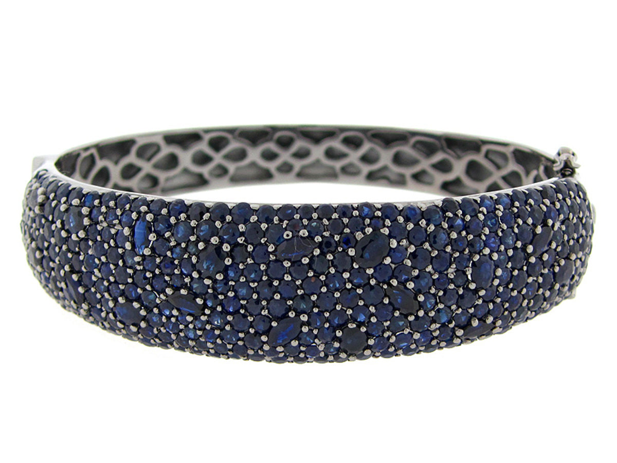 SAPPHIRE BANGLE, BLACK FINISH, SILVER (H)