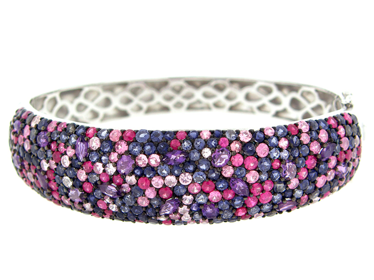 FANCY SAPPHIRE/IOLITE/ AMETHYST BANGLE