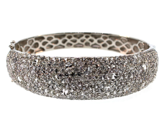 WHITE SAPPHIRE BANGLE, SILVER (H)