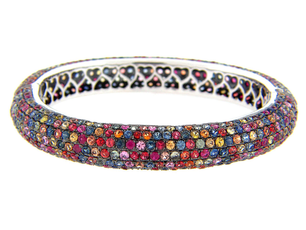 RAINBOW SAPPHIRE BANGLE, SILVER (H/U)