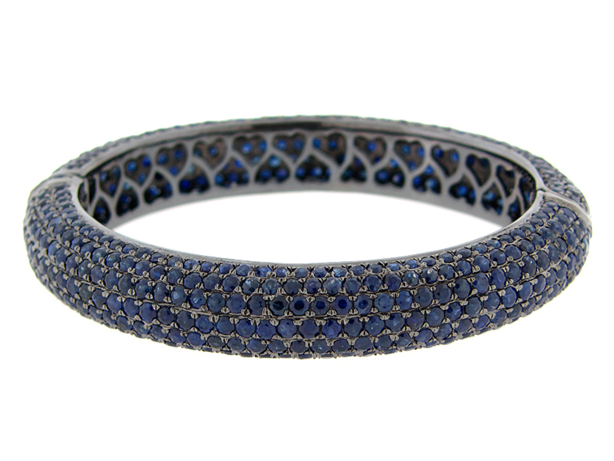 SAPPHIRE BANGLE, BLACK FINISH, SILVER (H)