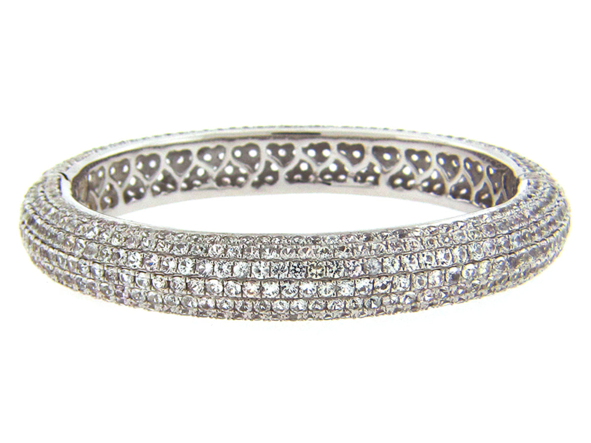 WHITE SAPPHIRE BANGLE, SILVER (E)