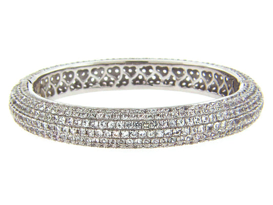 WHITE SAPPHIRE BANGLE, SILVER (E)
